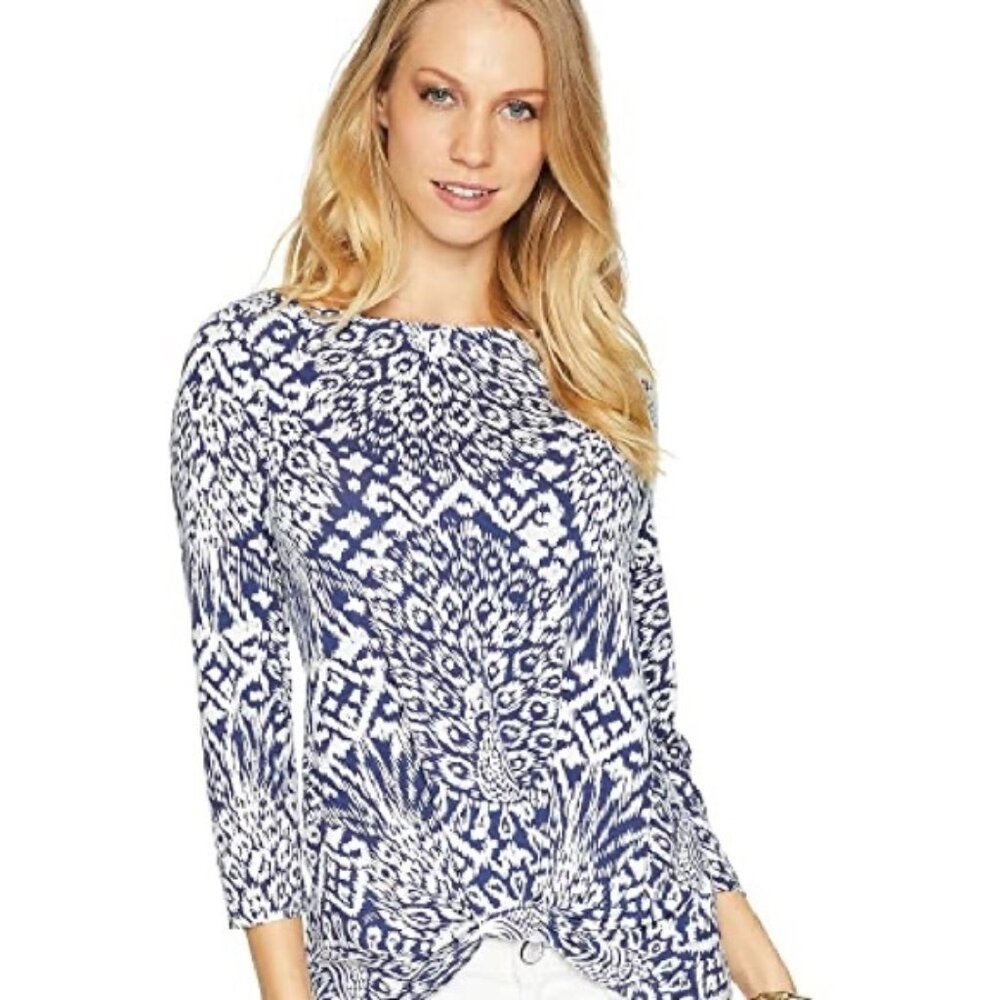 Lilly Pulitzer Maci twisted front 3/4 sleeve top
